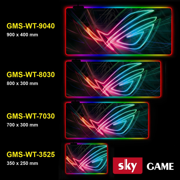 Геймерський килимок для мишки SKY (GMS-WT 8030/191) Planets / RGB підсвічування / 80x30 см - зображення 4