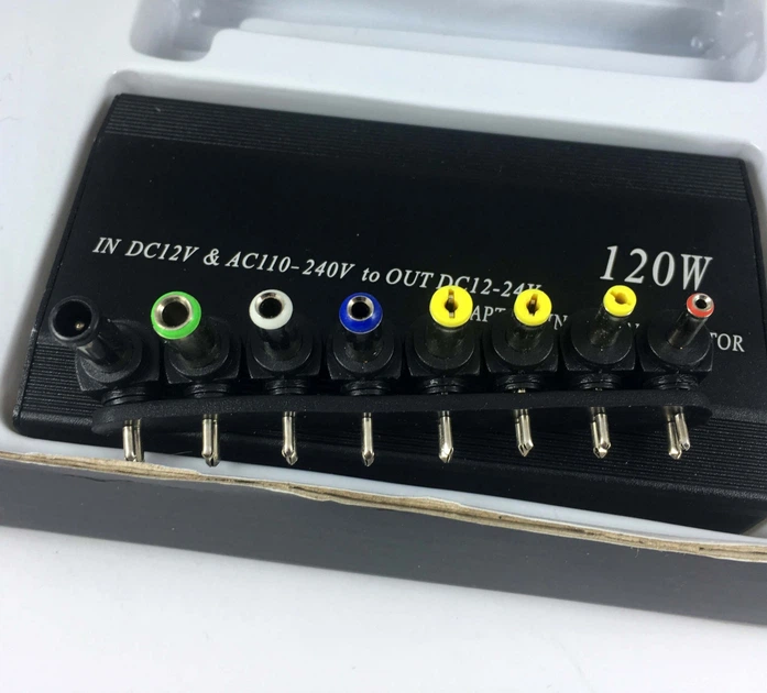 Универсальное зарядное устройство для ноутбука и авто UKC Laptop 901 220В 120W + переходники 8 в 1 - изображение 7