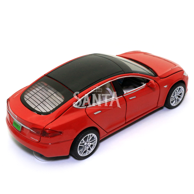 Іграшкова металева машинка Tesla «Автопром» Тесла світло звук червоний 15*5*6 см (6614) - зображення 4