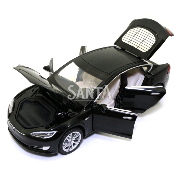 Іграшкова машинка металева Tesla Model S 100D «АвтоСвіт» Тесла чорне світло звук 15*4*5 см (AS-2829) - зображення 5