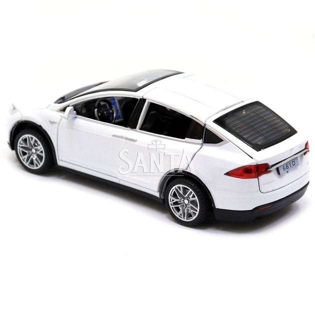 Машинка игровая автопром Tesla металл, 16, белый, свет, звук, двери открываются (6603) - изображение 4