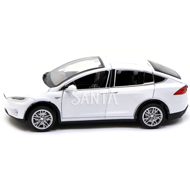 Машинка игровая автопром Tesla металл, 16, белый, свет, звук, двери открываются (6603) - изображение 5