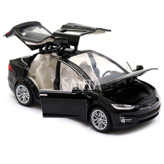 Машинка ігрова автопром Tesla метал, 16, чорний, світло, звук, двері відкриваються (6603) - зображення 8