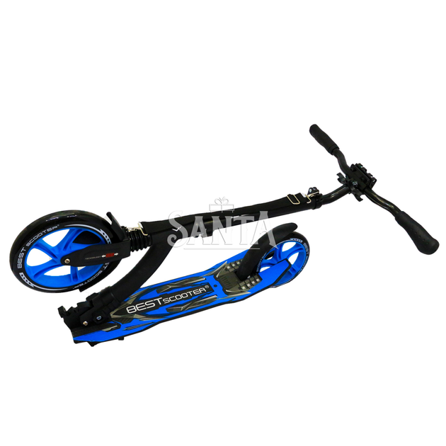 Самокат двухколесный BEST SCOOTER амортизатор, колеса PU, 230 мм, синий, до 100 кг (54664) - изображение 7