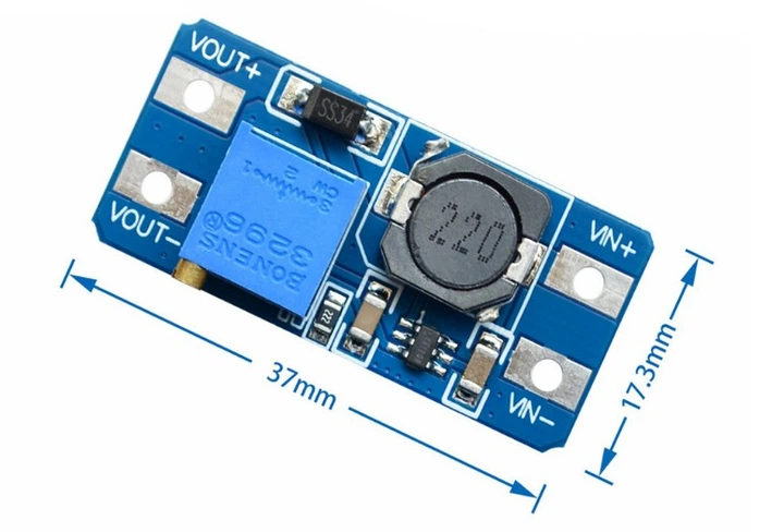 Повышающий преобразователь MT3608 2А DC - DC (in 2-24V)(out 5-28) под пайку стабилизатор - изображение 3