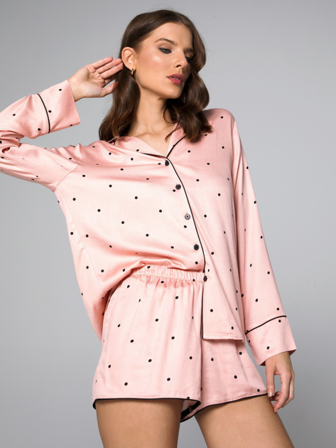 Піжама (сорочка + шорти) Aruelle Mona pajama short M Рожева (5904541435039) - зображення 4