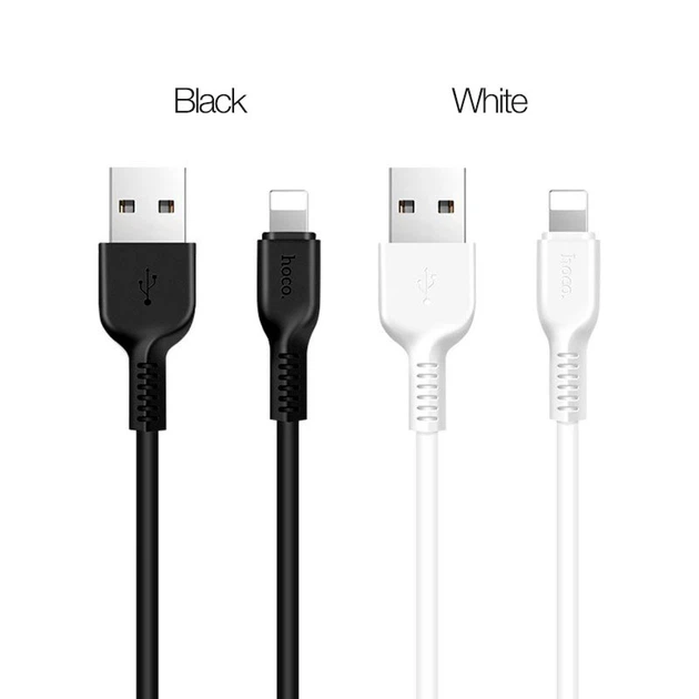 Кабель HOCO X20 USB to iP 2.4A, 1m, PVC, TPE connectors, Black (6957531068808) - Фото 3 Кабель HOCO X20 USB to iP 2.4A, 1m, PVC, TPE connectors, Black (6957531068808) - изображение 3