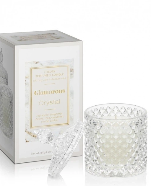 Свічка ароматизована в склі Bartek Candles Кристал біла 180г. - изображение 2
