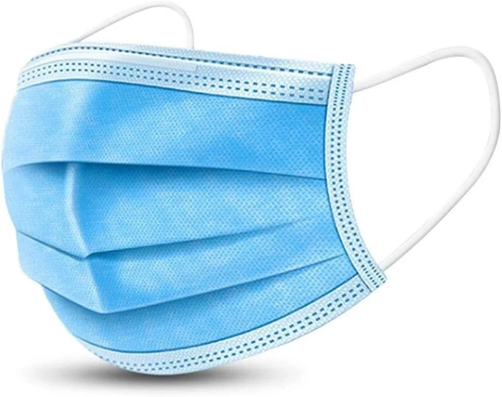Медицинские маски Medicom Mask® Economy сертифицированы трехслойные 50 шт. Голубые - изображение 2