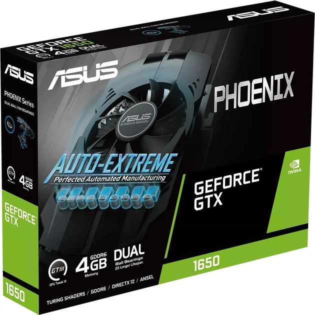 Видеокарта Asus PCI-Ex GeForce GTX 1650 Phoenix 4GB GDDR6 (128bit