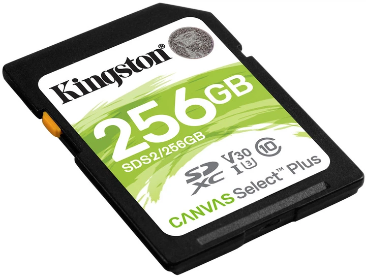 Карта памяти Kingston Canvas Select Plus SDXC 256GB UHS-I U3 V30
