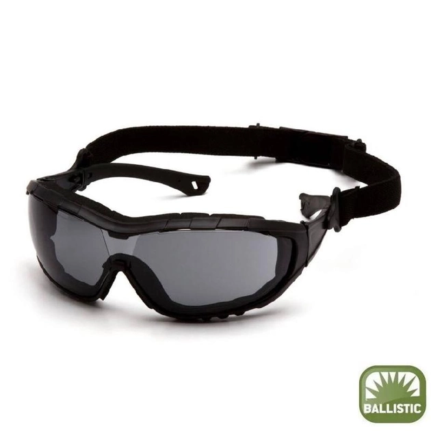 Баллистические очки с уплотнителем Pyramex V3T Gray (Anti-Fog) - изображение 1