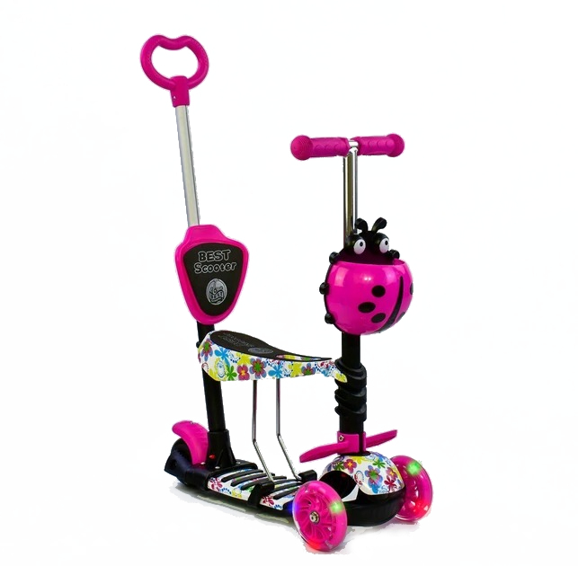 Самокат біговел триколісний Best Scooter з батьківською ручкою ...