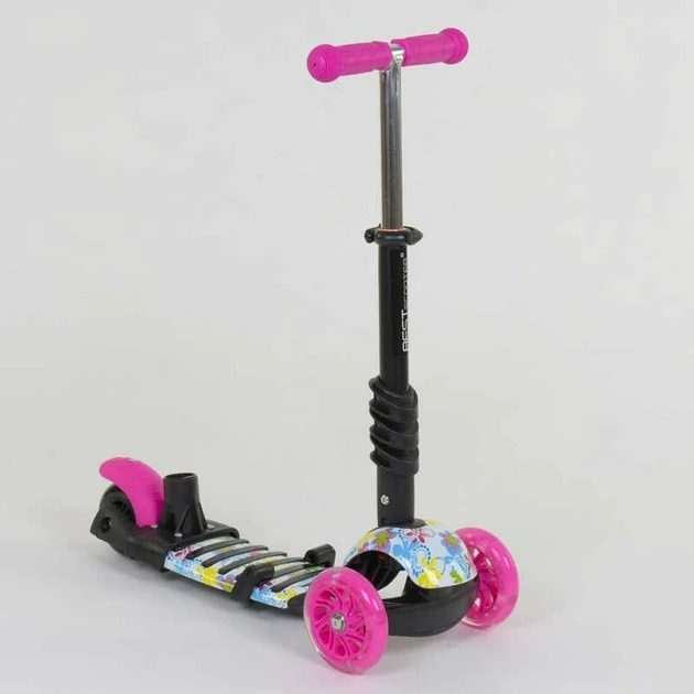 Самокат біговел триколісний Best Scooter з батьківською ручкою ...