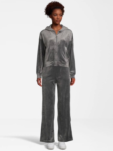 Bluza damska rozpinana streetwear welurowa Fila FAW0225-80008 S Szara (4064556334275) - obraz 3