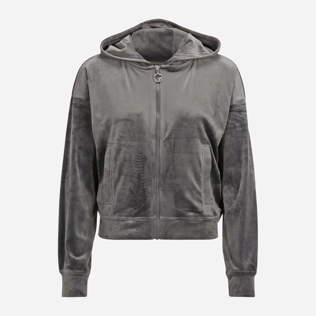 Bluza damska rozpinana streetwear welurowa Fila FAW0225-80008 S Szara (4064556334275) - obraz 4