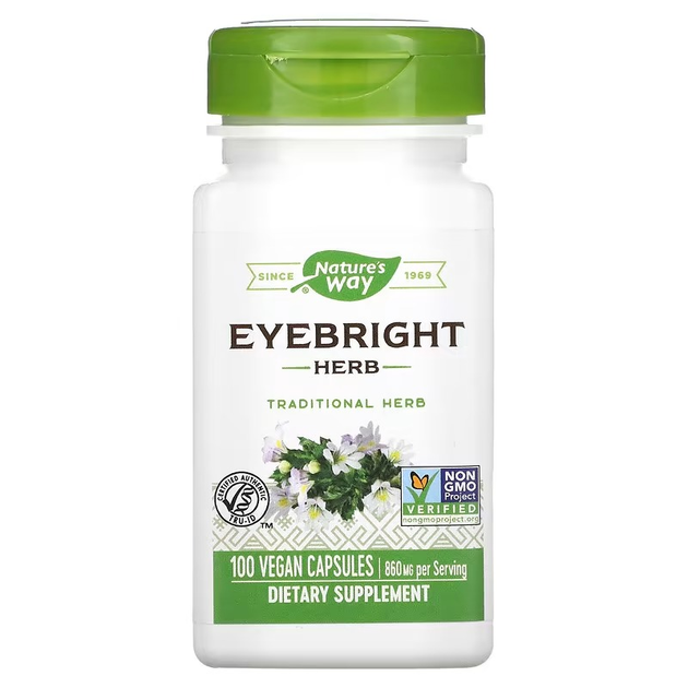 Биодобавка Nature's Way Очанка для глаз (Eyebright Herb) 860 мг 100 ...