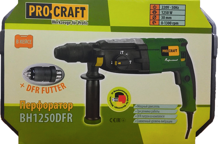 Перфоратор прямий ProCraft BH-1250 DFR - зображення 11