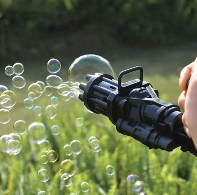 Пістолет іграшковий кулемет для мильних бульбашок Bona Bubble gun Gatling чорний - зображення 8