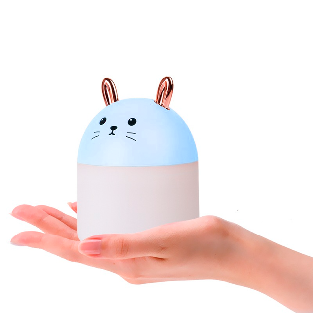 Увлажнитель воздуха с функцией детского ночника и аромадиффузора Aroma Humidifier Cat c подсветкой LED 3в1 на 250 мл Котик Голубой - изображение 11