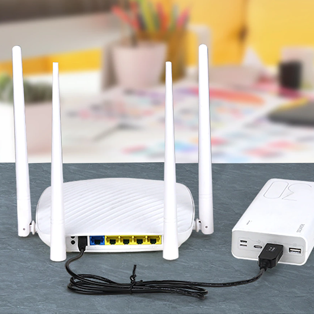 Преобразователь повышающий USB DC 5В в 12В Usams 5,5x2,1 для роутера модема от Powerbank повербанка кабель адаптер питания - изображение 6
