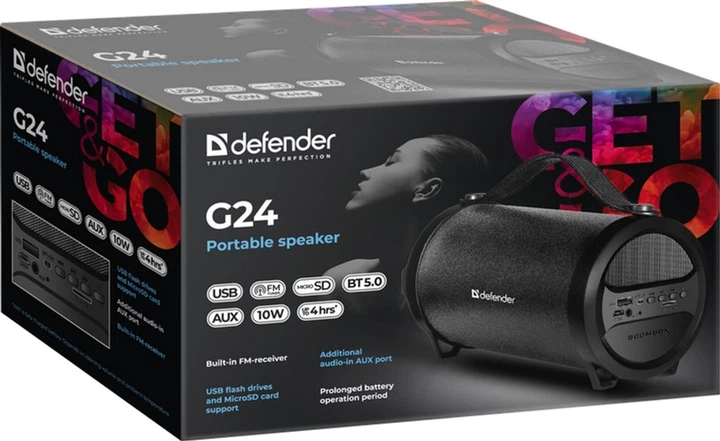 Портативна колонка Defender G24 10W Black (4714033651240) - зображення 3