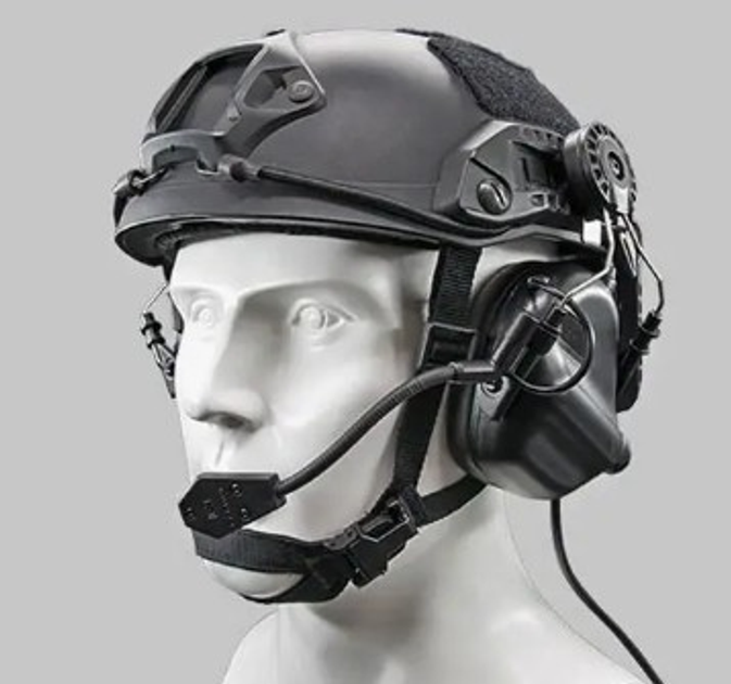 Наушники активные шумоподавляющие Earmor М32Н Черный (Black) с креплением под шлем - изображение 1
