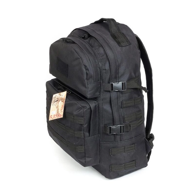 Тактический походный супер-крепкий рюкзак 5.15.b на 40 литров Черный с поясным ремнем - зображення 1