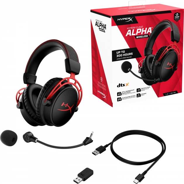 Słuchawki HyperX Cloud Alpha Wireless, Czarne/Czerwone (4P5D4AA) - obraz 7