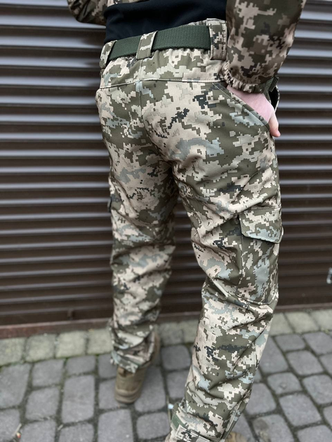 Тактические штаны soft shell пиксель ВСУ Premium, Военные штаны ЗСУ, Тактические штаны на флисе 50р. - изображение 2