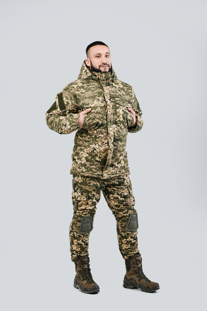 Зимова військова тактична форма Shumeru комплект камуфляж піксель ( бушлат і штани ) розмір 5XL - зображення 1
