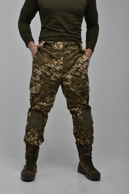 Військові демісезонні штани ЗСУ з наколінниками Shumeru ripstop 6XL - зображення 1