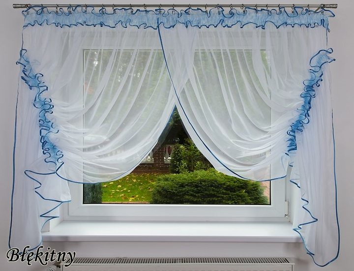 Штора-вуаль Verona Barcelona 145 х 390 см (0645760467092Bl) блакитний ...