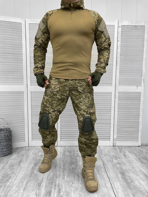 Тактический летний военный костюм Single Sword ( Убакс с рукавом + Штаны ), Камуфляж: Пиксель ВСУ, Размер: М - изображение 1