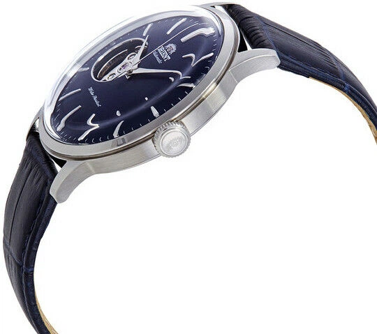 Мужские часы с темно-синим кожаным ремнем Orient RA-AG0005L10B Серебро\Синий - изображение 4
