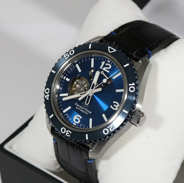 Чоловічий наручний годинник Orient RE-AT0108L00B Срібло\Синій із сапфіровим склом - зображення 5