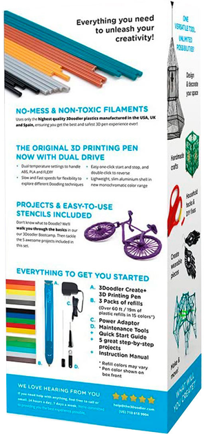 Pióro 3D 3Doodler Create Plus, czarne (8CPSBKEU3E) - obraz 3