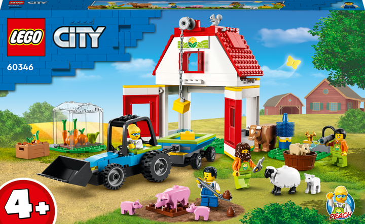 Zestaw klocków LEGO City Farm Farma i stodoła ze zwierzętami gospodarskimi 230 elementów (60346) - obraz 1