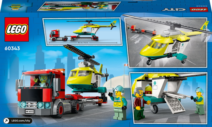 Zestaw klocków LEGO City Laweta helikoptera ratunkowego 215 elementów (60343) - obraz 6