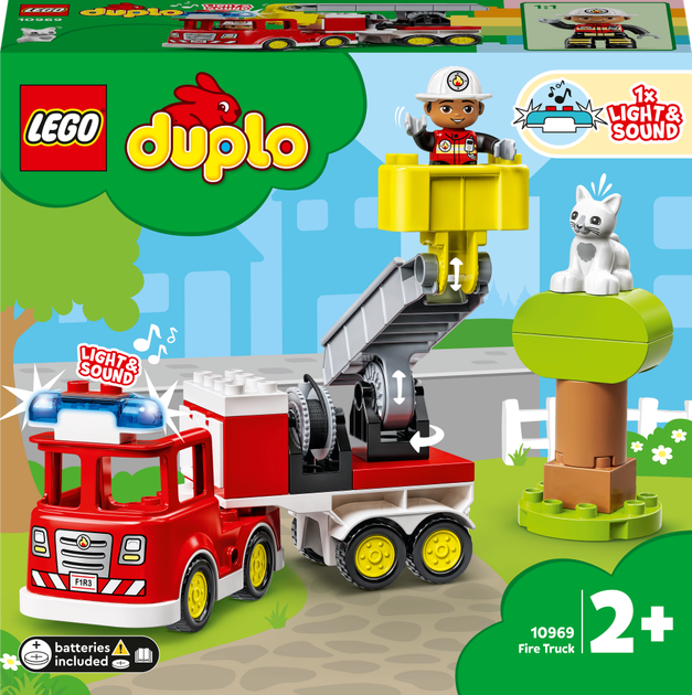 Zestaw klocków LEGO DUPLO Town Wóz strażacki 21 elementów (10969) - obraz 1