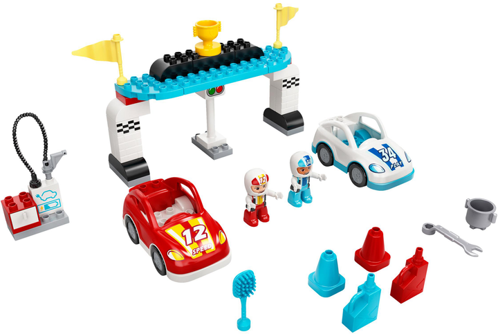 Zestaw klocków LEGO DUPLO Samochody wyścigowe 44 elementy (10947) - obraz 2