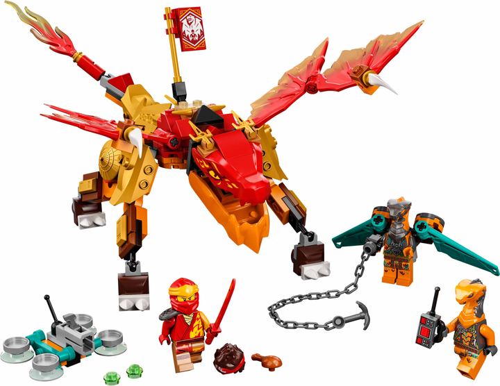 Zestaw klocków LEGO NINJAGO Smok ognia Kaia EVO 204 elementy (71762) - obraz 2