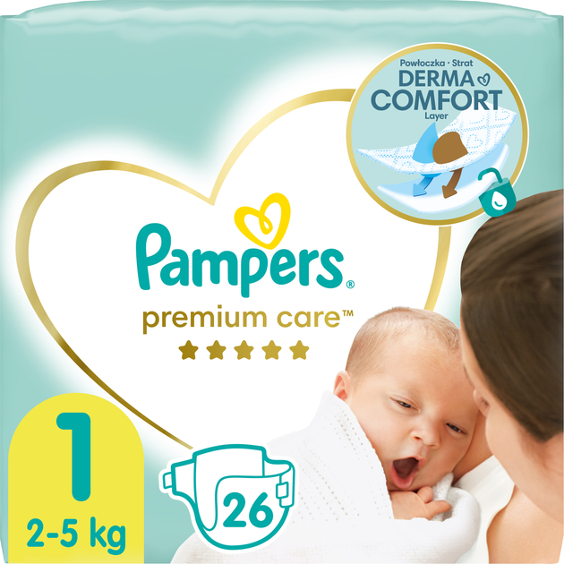 Pieluchy Pampers Premium Care Rozmiar 1 (2-5 kg) 26 szt. (8001841104614) - obraz 1