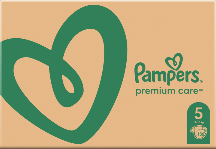 Pieluchy Pampers Premium Care Rozmiar 5 (11-16 kg) 136 szt. (8001090959690) - obraz 2