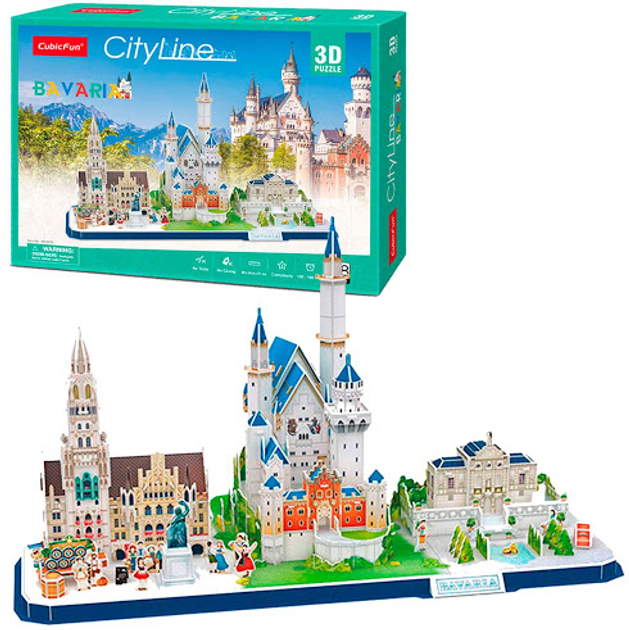 Konstruktor puzzli 3D CubicFun City Line Bavaria (MC267h) (6944588202675) - obraz 3