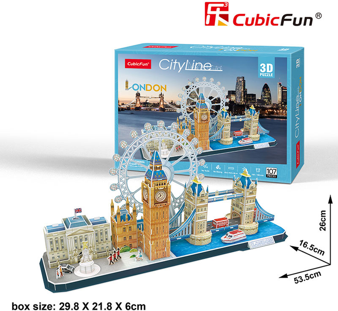 Konstruktor puzzli 3D Cubic Fun City Line Venice (6944588202699) - obraz 2