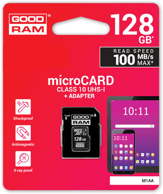 Goodram microSDXC 128GB UHS-I class 10 + adapter (M1AA-1280R12) - obraz 5