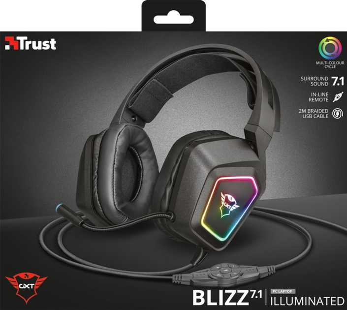 Słuchawki Trust GXT 450 Blizz RGB Czarne (23191) - obraz 8