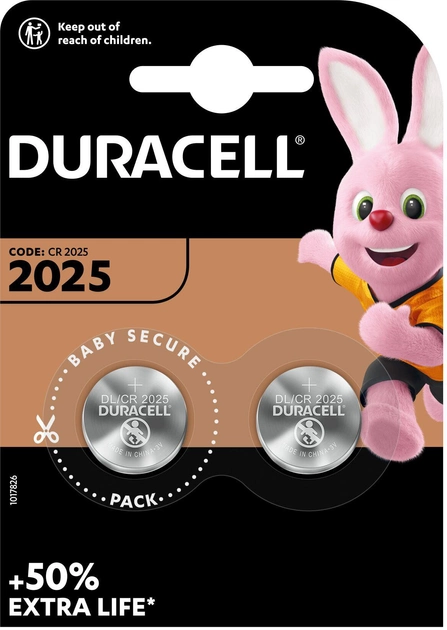 Specjalistyczna litowa bateria pastylkowa Duracell DL2025/CR2025 2 szt. (5000394045514) - obraz 2