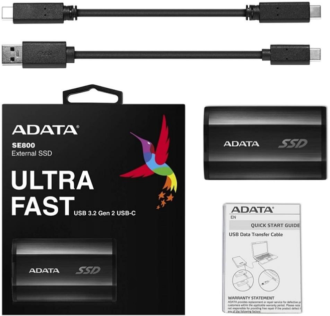 ADATA SE800 1TB 2.5" USB 3.2 Type-C Czarny (ASE800-1TU32G2-CBK) Zewnętrzny - obraz 5